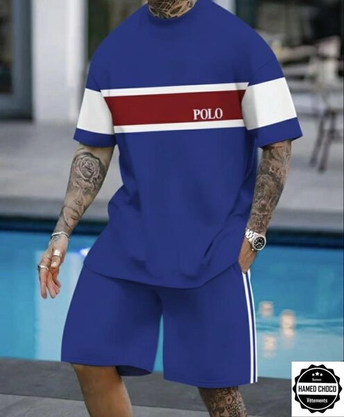 Ensemble homme : T-shirt et shorts pour l'été