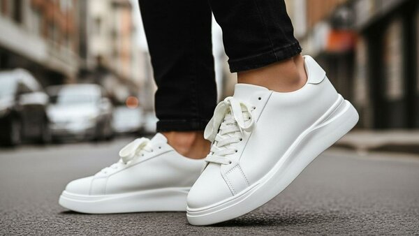 Chaussures blanches en cuir pour homme