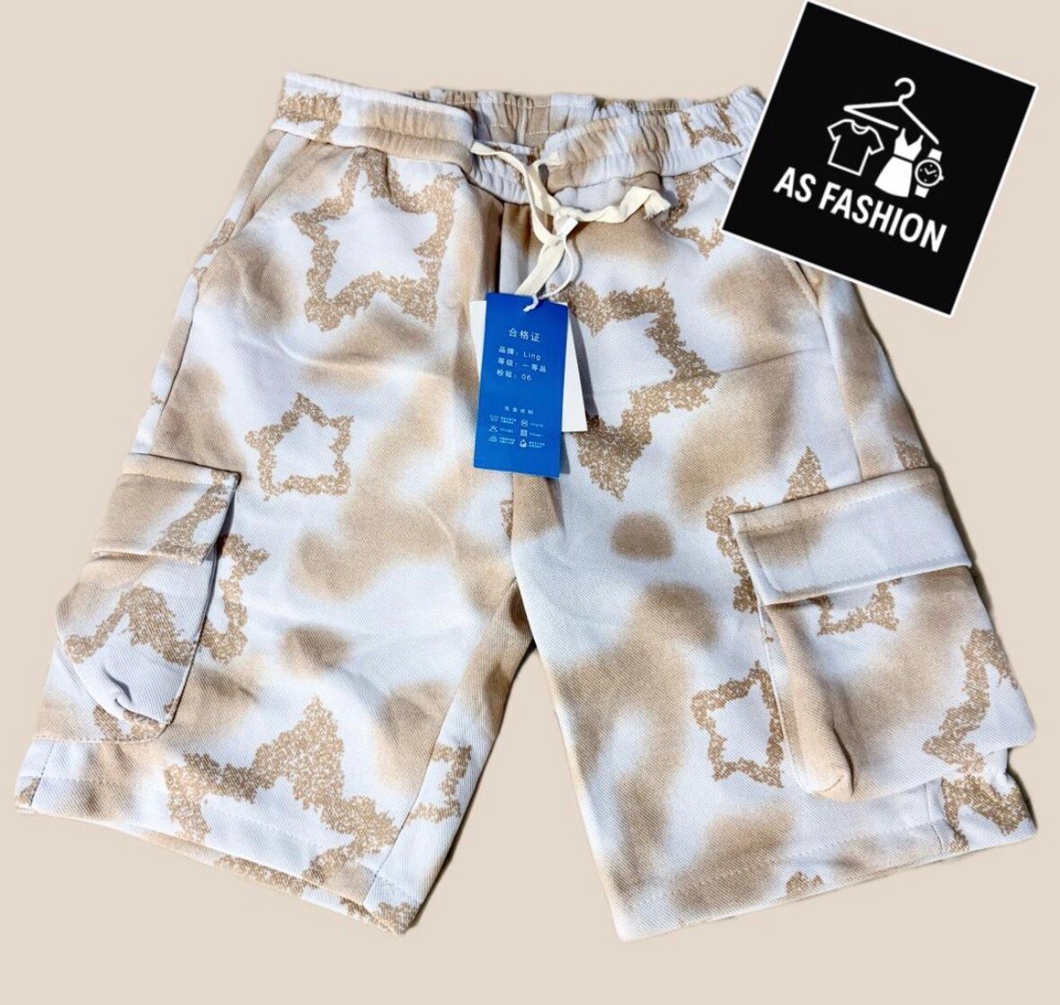 Shorts cargo homme imprimé étoiles