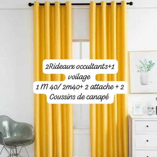 Rideaux occultants jaunes