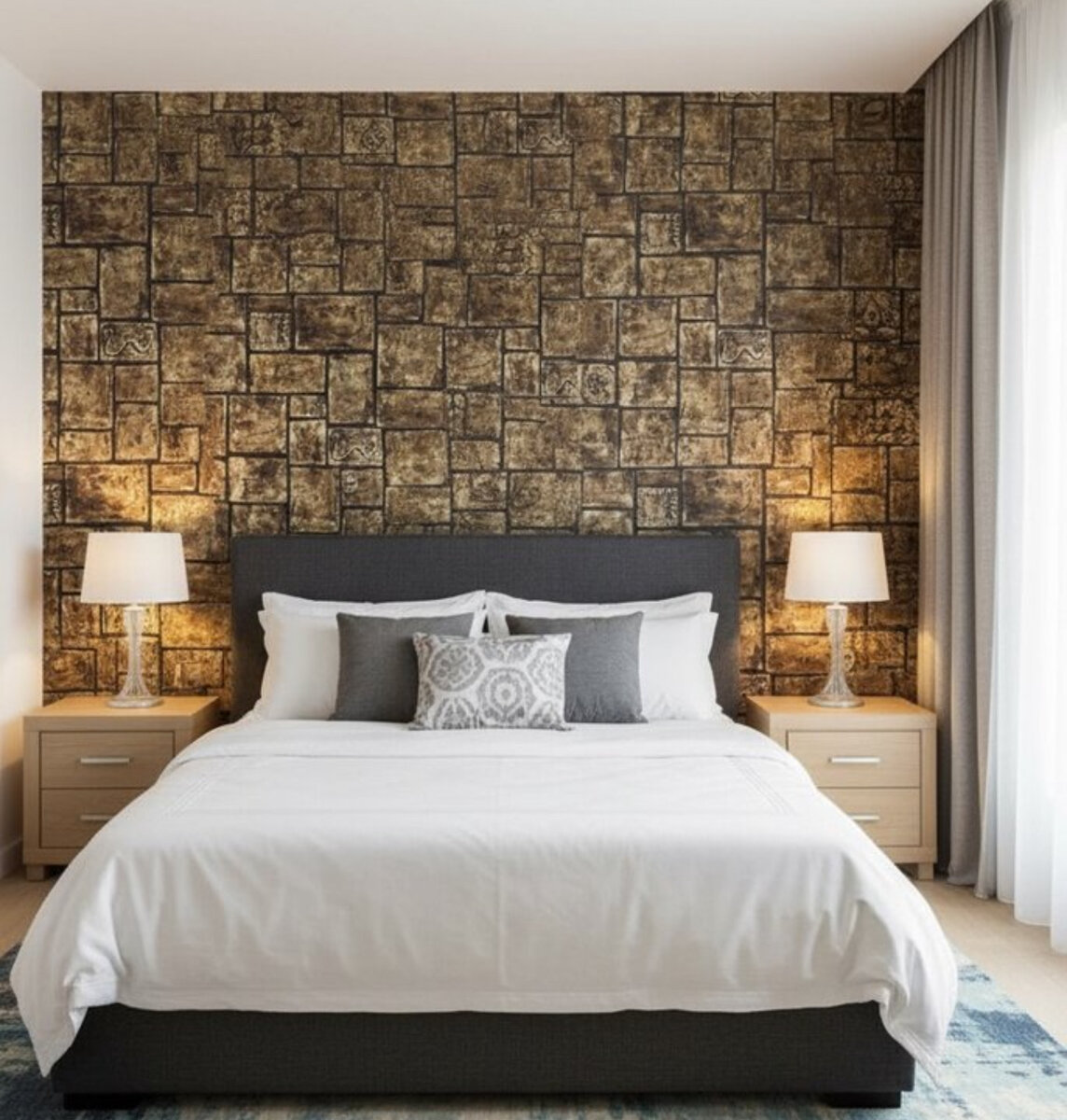 Papier peint effet pierre