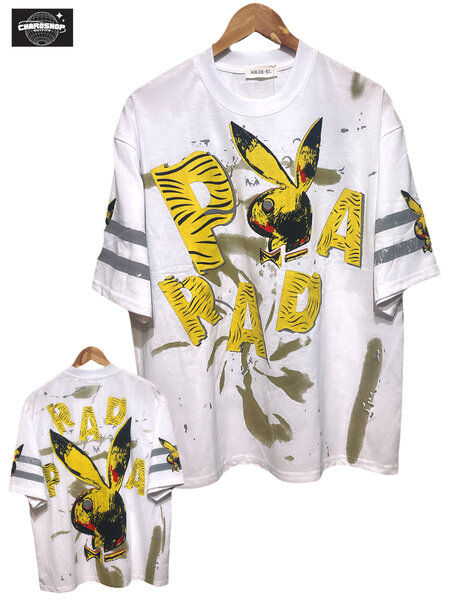 T-shirt blanc homme avec motif papillon et 'BAD'