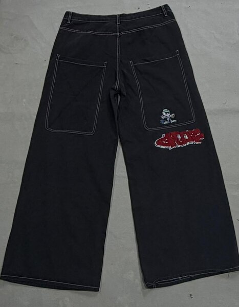 Jeans cargo noirs homme