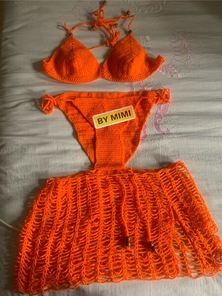 Bikini crochet orange été