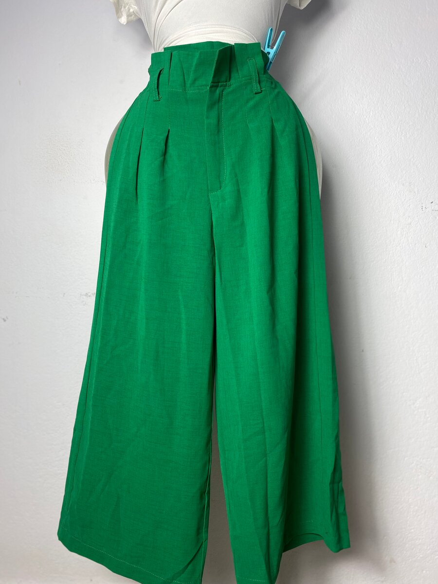 Pantalon vert taille haute