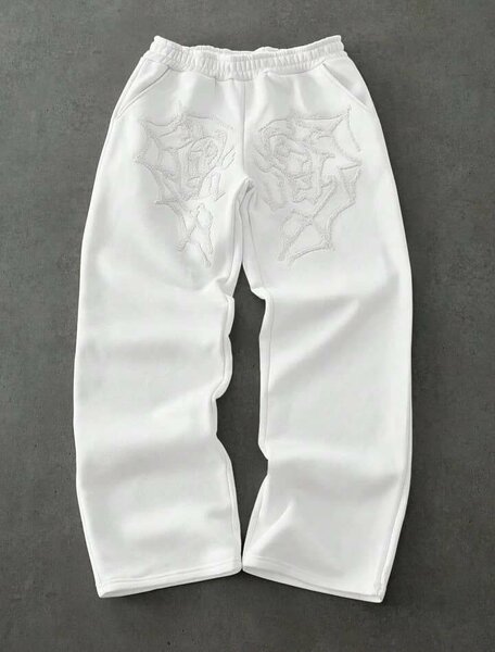 Pantalon de survêtement gris et blanc