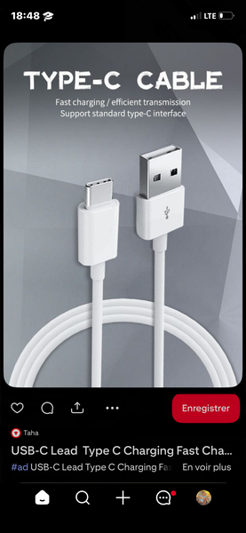 Câble USB-C Charge Rapide