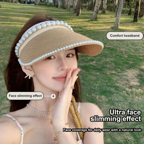 Visière élégante à perles