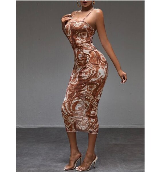 Robe moulante marbrée élégante