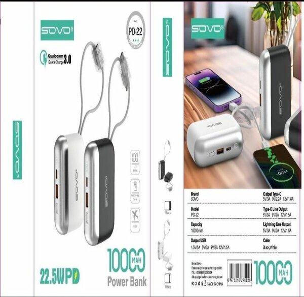 Chargeur Portable 10000mAh SOVO