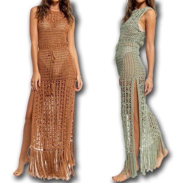 Robe de plage crochet bohème