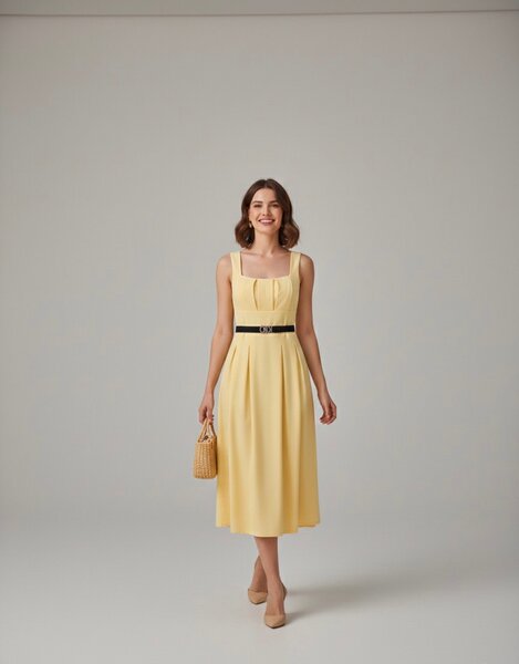 Robe jaune élégante