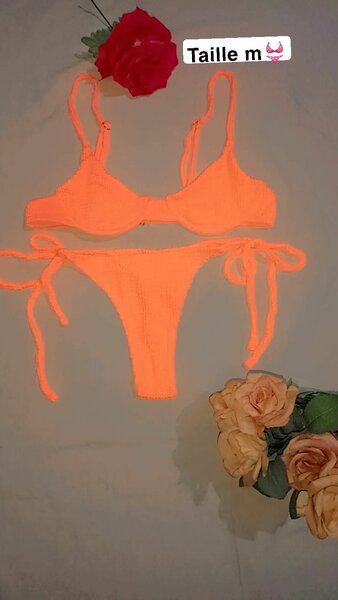 Maillot de bain push-up orange