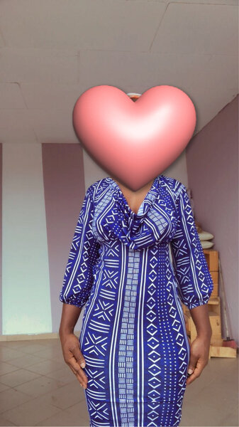 Robe africaine moderne bleu et blanc