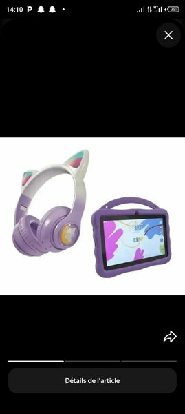 Tablette enfant avec écouteurs