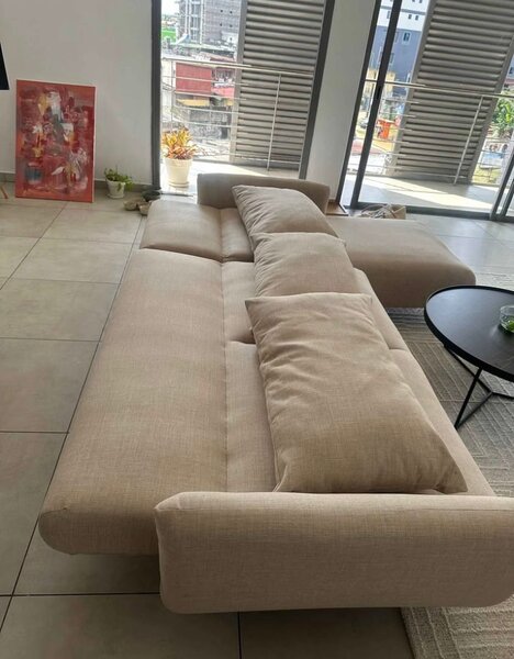 Canapé d'angle moderne beige