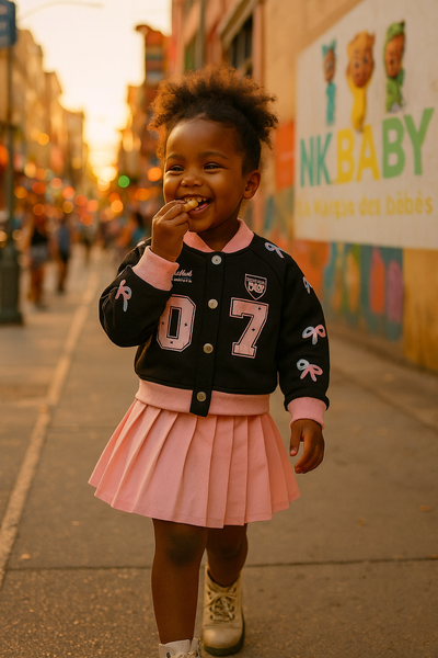 Veste enfant avec jupe rose