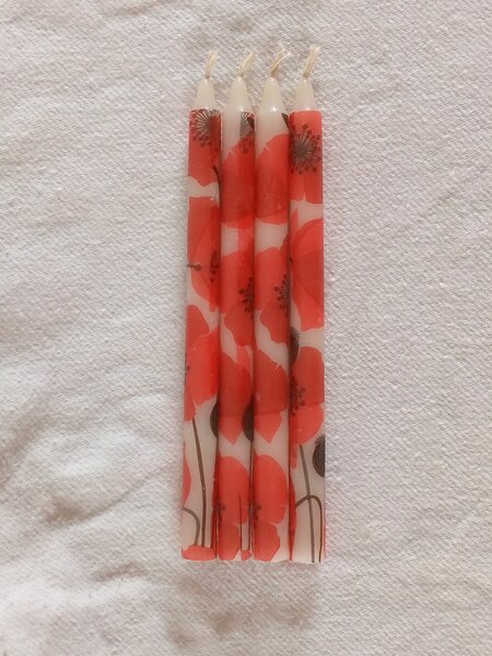 Bougies décoratives coquelicot