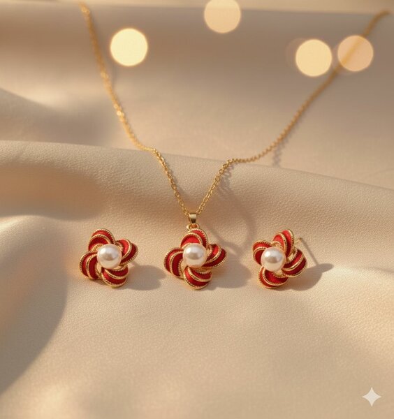 Parure florale en perles