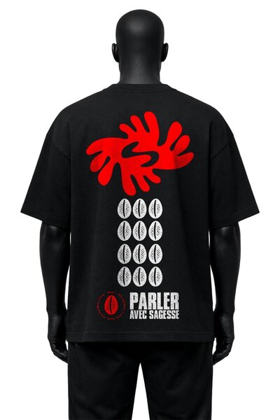T-shirt noir Overzise