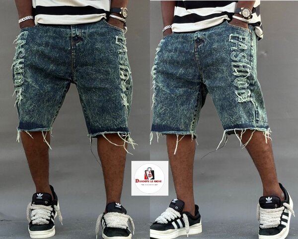 Short en jean délavé mode