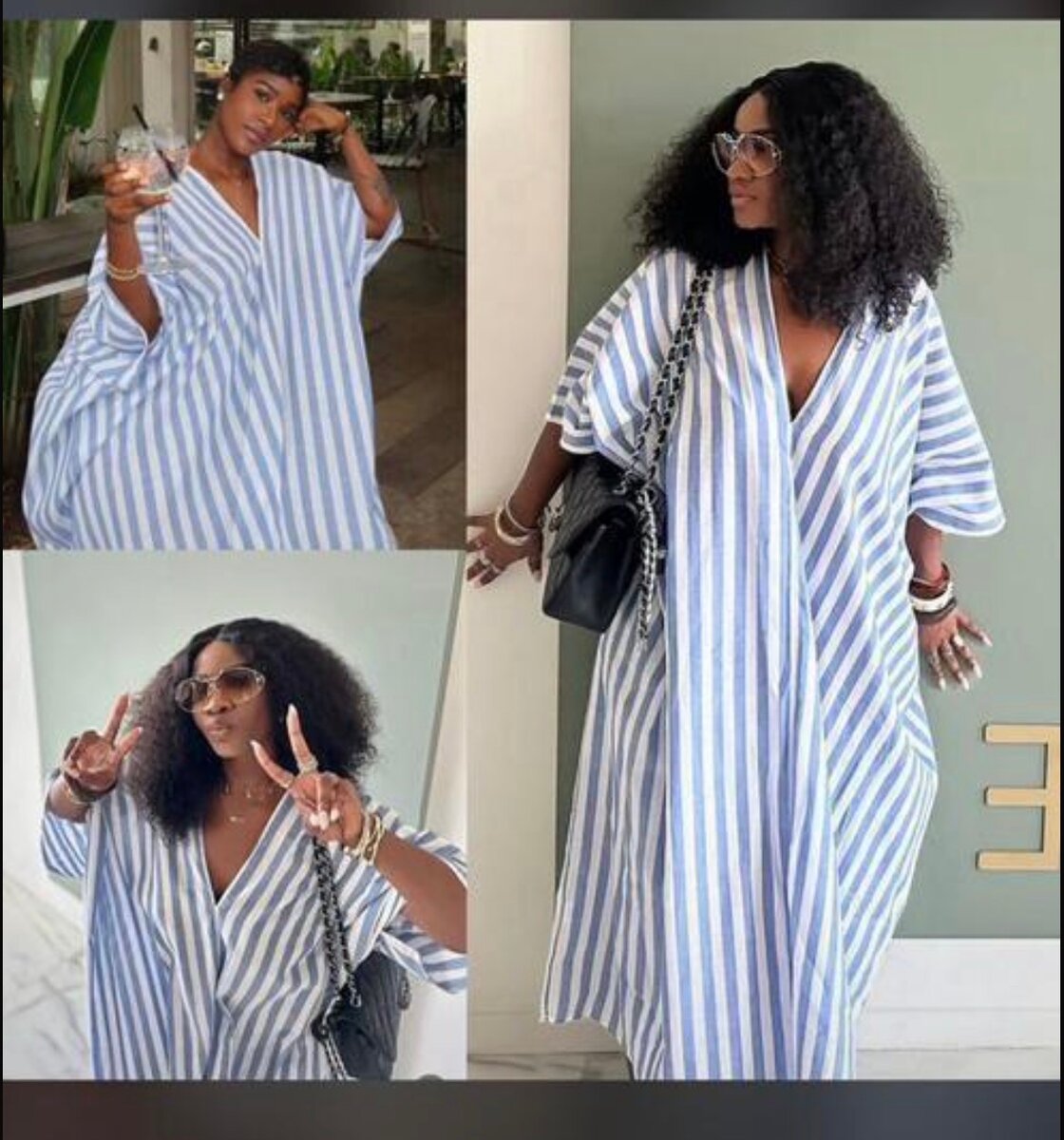 Robe longue rayée pour femmes