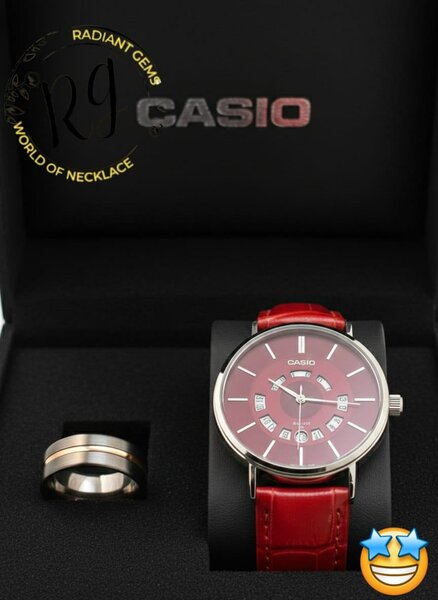 Montre classique Casio rouge