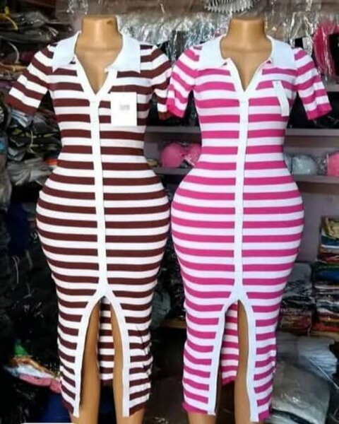 Robe rayée élégante femme