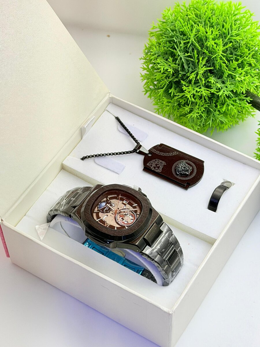 Montre Homme Luxe avec Bracelet et Collier