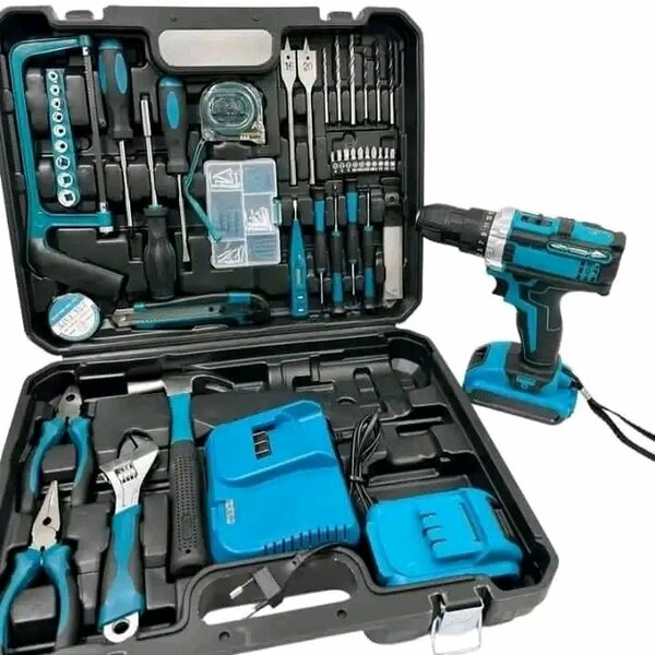 Perceuse électrique sans fil avec coffret et accessoires