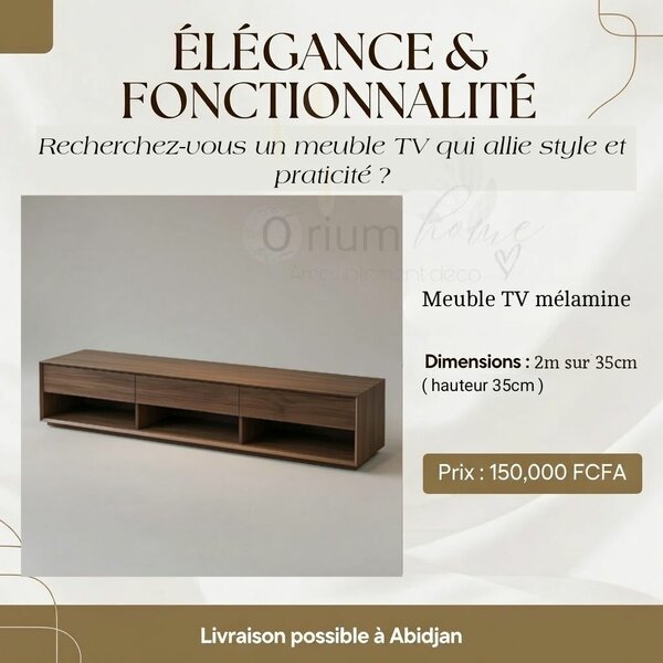 Meuble TV fabriqué en mélamine