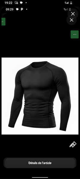 Chemise thermique homme manche longue