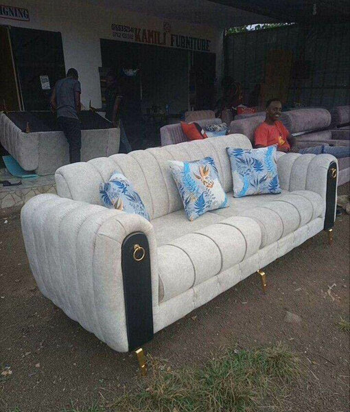 Canapé 3 places en tissu gris