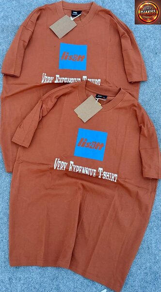 T-shirt unisexe marron casual