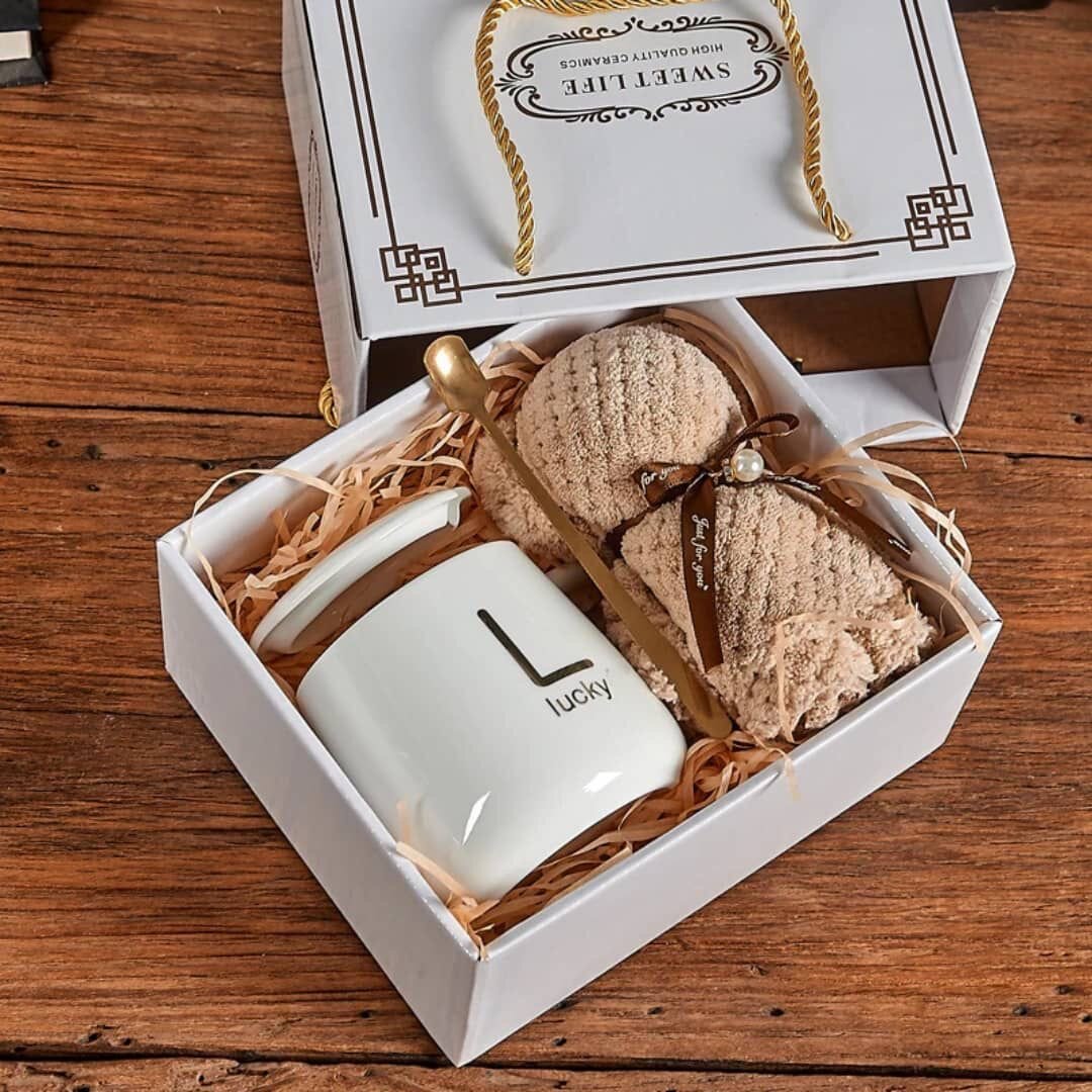 Ensemble de mug et serviettes 'Lucky'