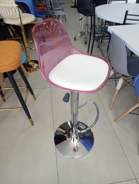 Tabouret de bar moderne transparent rose