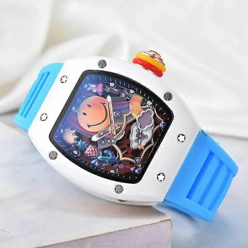 Montre squelettée colorée