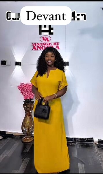 Robe longue jaune élégante