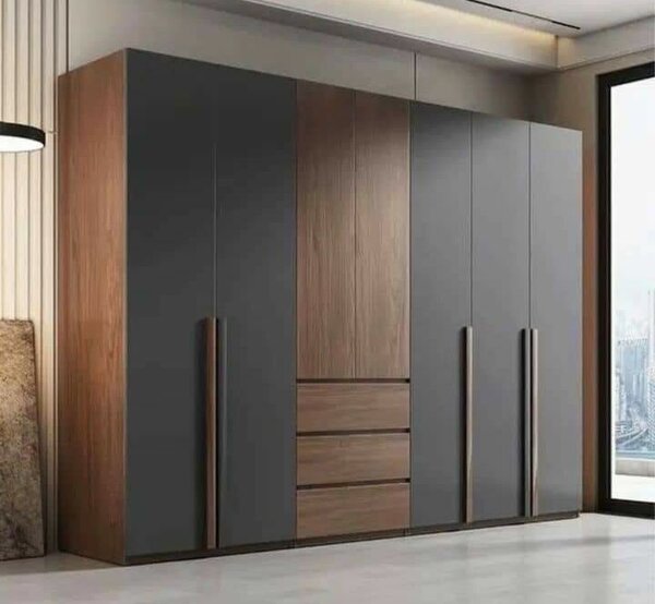 Armoire moderne en bois et gris