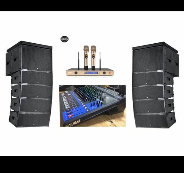 Système de sonorisation professionnel avec enceintes et amplificateur