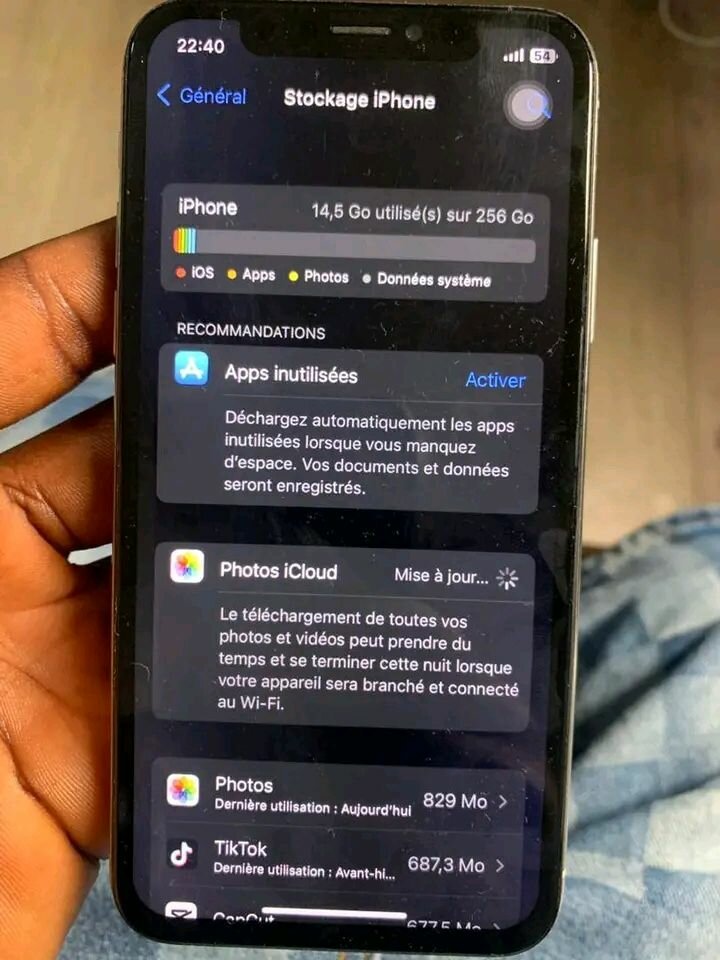 iPhone XS 256 Go Argent