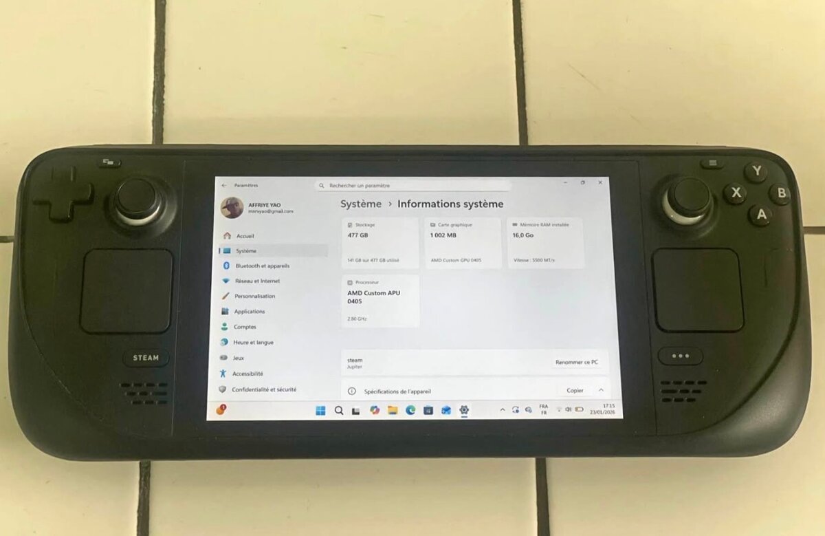 Console de jeu portable Steam