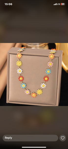 Colorful Daisy Flower Necklace