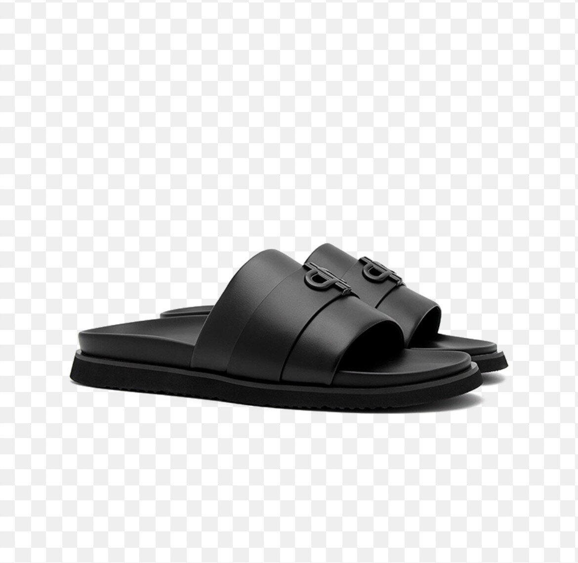 Sandales en cuir noir luxe