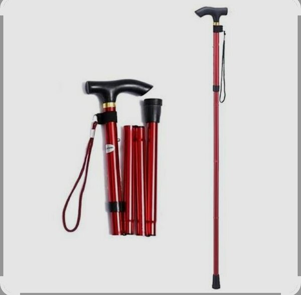 Canne pliante réglable rouge