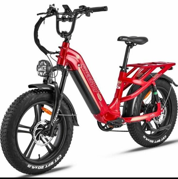 Vélo électrique tout-terrain rouge