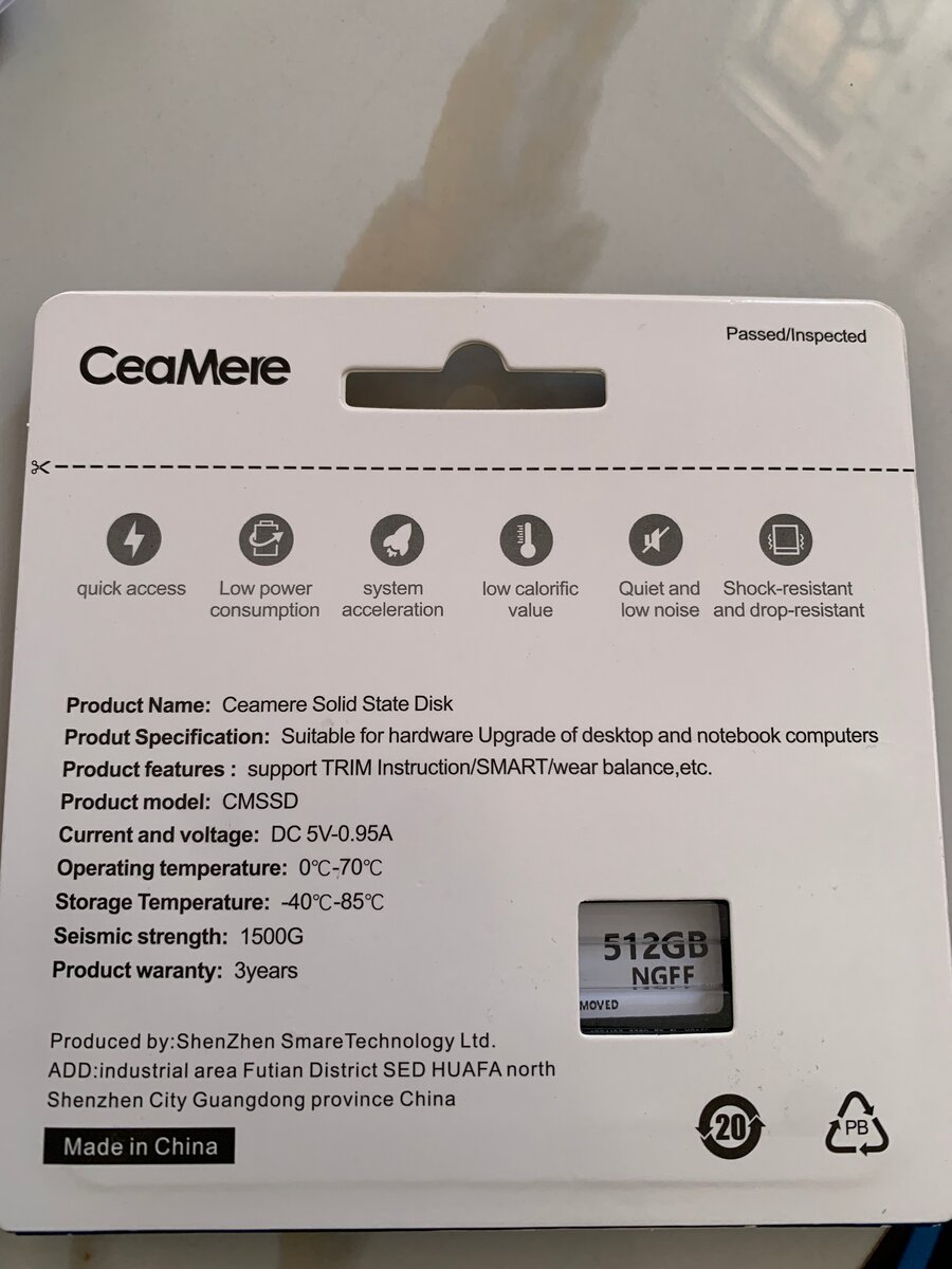 Disque SSD M.2 Sata 512GB