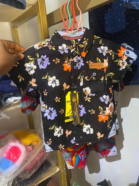 Boy's Floral Short Sleeve Shirt