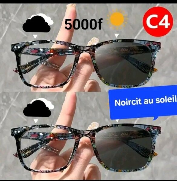 Lunettes photochromiques stylées