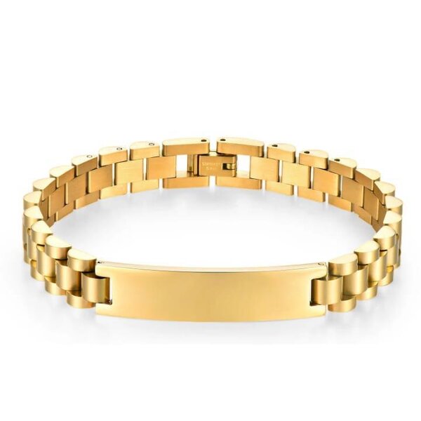 Bracelet homme en acier inoxydable doré